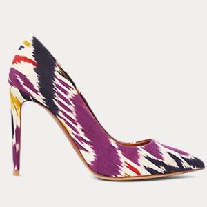 Ralph Lauren Celia Ikat-Print Pump NIB - Purple Multi